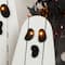 Glitzhome; Glitzhome® 24"H Halloween Lighted Wooden White Ghost Porch Decor with Timer Set; Category:Halloween Porch Decor; Image:6